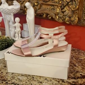 Anne Klein Molly Light Pink Satin Sandals
